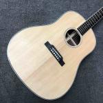Custom Grand J45AA Solid Wood Acoustic Guitar White Binding in Natural Color