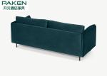 Blue Velvet High Density Foam Upholstery Hotel Sofa Bed Extend Space
