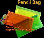 Custom fashion transparent plastic clear round standing pvc zipper pencil case