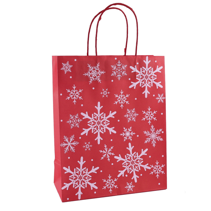 Recycled Christmas Kraft Paper Gift Bags Ultraportable Multifunctional