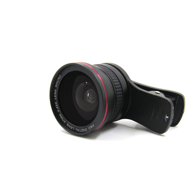 0.42X Macro Cell Phone Fisheye Lens 2 In 1 Photo Lens With Rohs Certification