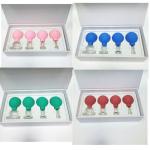 A Set Green Reusable Safe Silicone Anti Cellulite Cup Massage Suction Cups