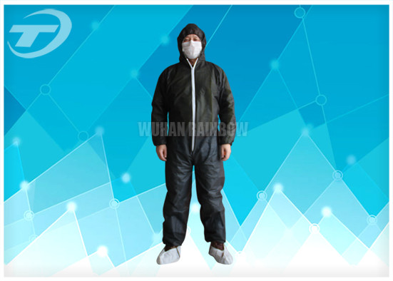 Polypropylene Spunbond Disposable Coverall Suit With Hood Waterproof