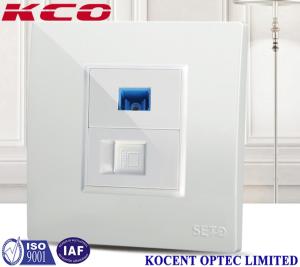 China SC / UPC Simplex Fiber Optic Terminal Box CAT6 Ethernet Fiber Optic Faceplate 86mm​ on sale