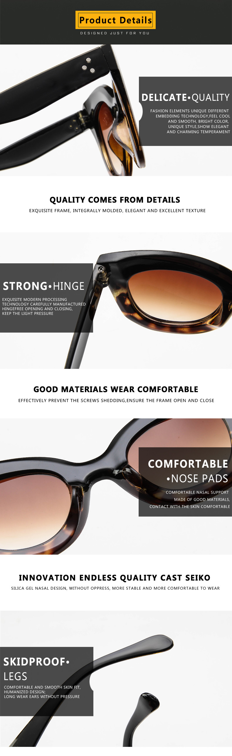 Butterfly Frame Sunglasses Fashionable Unisex Square Solaires