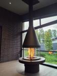 Carbon High Grade Black High Style Luxury Modern Steel Round Furniture Glass Art