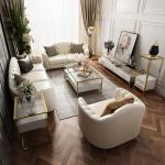 Customized Hotel Bedroom Furniture U Shaped Leather Sectional Sofa Set