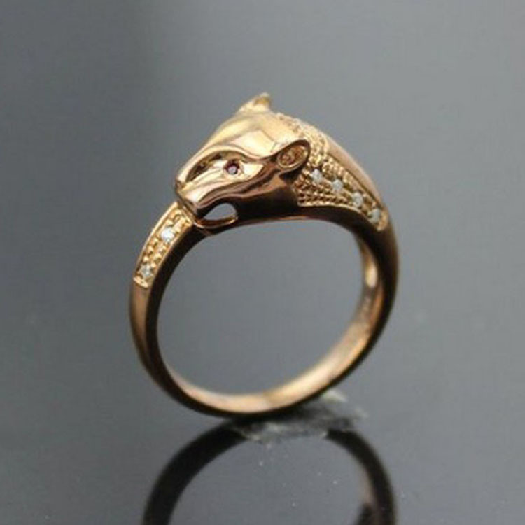Designer Jewelry Animal Styles 18K Rose Gold Plated 925 Silver Ring (R222)