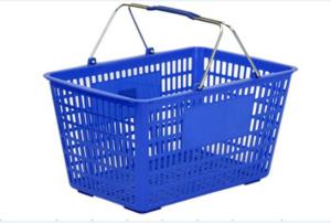 Wholesale Blue Flexible Hand Shopping Basket Metal Handle Plastic Grip Light weight from china suppliers