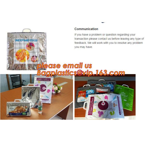 Outdoor square aluminum foil food thermal freezer cooler lunch insulation bag,Foil Cooler Bag Thermal Bag for Fruit Choc