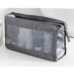 Wholesale Factory direct hot sale clear toiletry bag polyester and mesh makeup bag eco beauty cosmetic bag from china suppliers