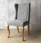 Oak wood Linen fabric upholstery arm chair/wooden dining chair/desk chair