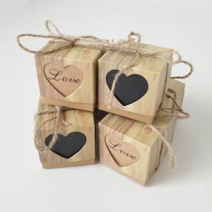 Wholesale 5x5cm Bonbonniere Wedding Favour Gift Boxes With Rope from china suppliers