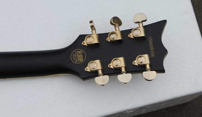BLACK ESP style solid body guitar,gold hardware,single cutaway Tuneomatic/stoptail bridge 2xHBsFree shipping direct from