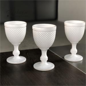 Wholesale Hot Sale elegant Diamond Design Thick White Wine Glasses For Wedding Event from china suppliers