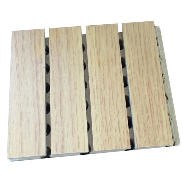 Paint Spraying Fireproof Wooden Grooved Acoustic Panel Museum Sound Absorbing