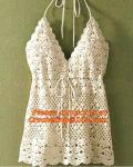 Crochet tops, deep v neck halter top/spaghetti strap tank tops/lace colete