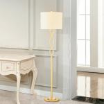 Fabric Metal White Gold 59" Modern Floor Light Indoor Decoration