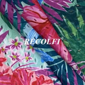 Wholesale 200GSM Micro Fiber Stripe Activewear Knit Fabric Floral Design Warm Up Suit from china suppliers
