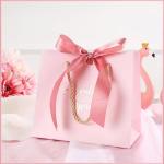 Apparel Smoky Printed Paper Shopping Bags C2S Artpaper Ribbon Handle Gift Bags
