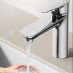 Single Handle Bathroom Washbasin Faucet Hot And Cold Stainless Steel Household