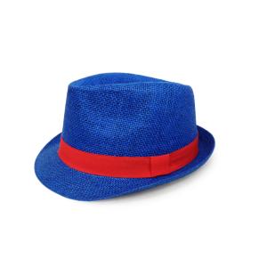 Wholesale Unisex Fedora Panama Trilby Hat Adjustable Blue Color Custom Logo 56cm from china suppliers