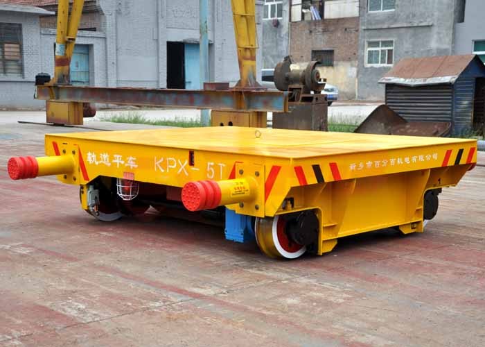 Flat Bed Material Transfer Trolley , Foundry Plant Battery Transfer Cart Small Table