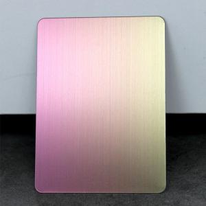 Wholesale Art Customize 201 304 316 Hairline Finish PVD Gradient Color Brushed Stainless Steel Sheet from china suppliers