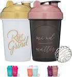 400ml Motivational Quotes Gym Shaker Bottle Cup With Wire Ball