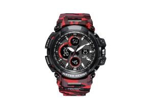 Wholesale Rubber Band 12 / 24 Hour Stopwatch , LED Male Camo Sports Watch Customized Logo from china suppliers