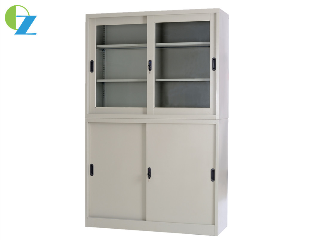 Glass And Steel Sliding Door File Cabinet Office Steel Cupboard Filing Storage