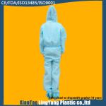 Long Sleeve Disposable Waterproof Coveralls One Piece Work Uniform ISO Standard