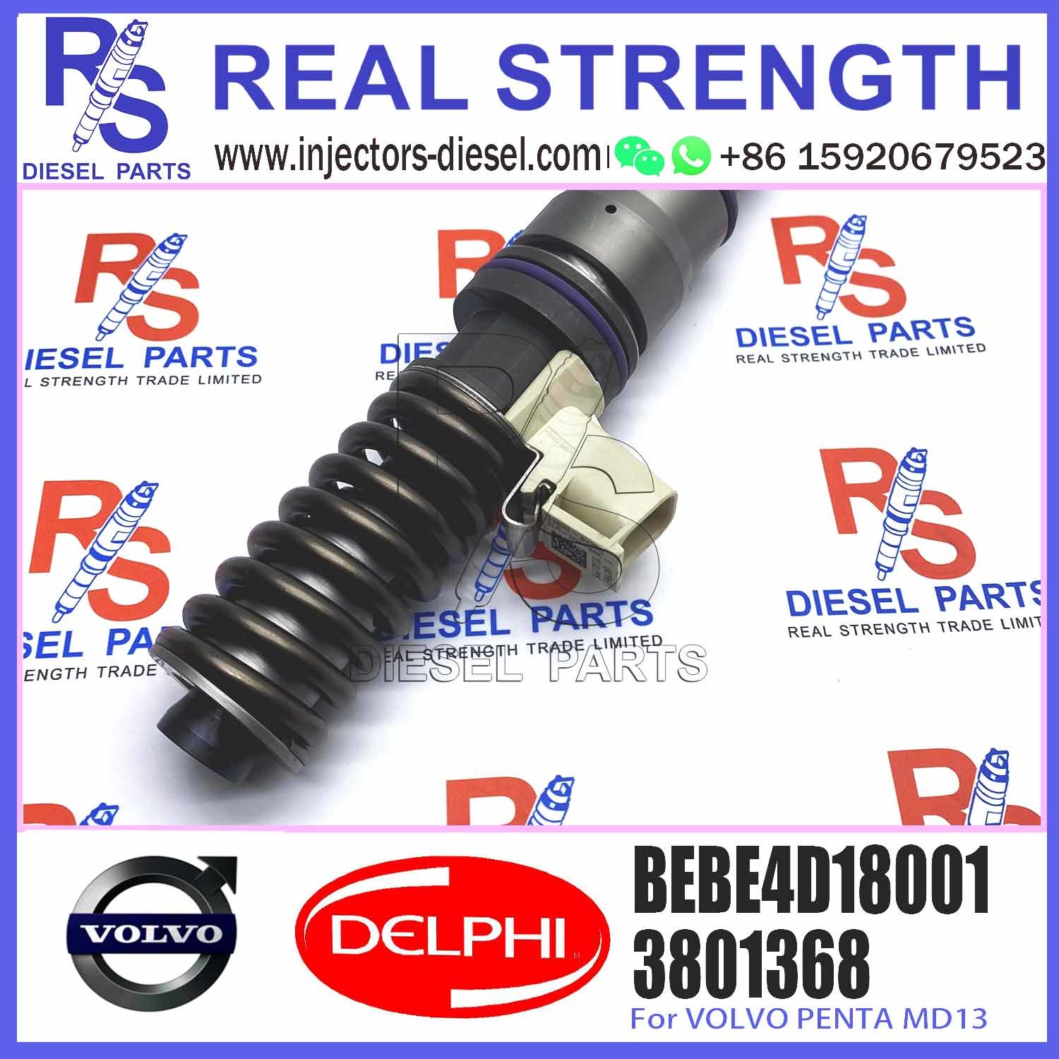 Diesel Fuel Injector 3801368 4 Pins Fuel Injection Nozzle BEBE4D27001 BEBE4D18001 For V-O-L-V PENTA MD13