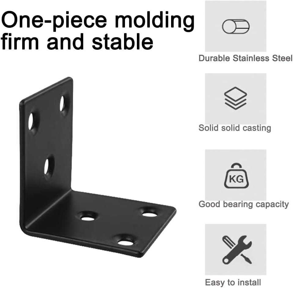 Metal Steel Bracket Standard 90 Degree L Shaped Corner Brace for Wood Cabinets Shelves