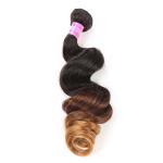 Peruvian Hair Loose Wave 3 Tone Ombre Hair Weave 1B/4/27 Blonde Hair