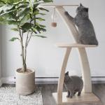 Paper Rope Cat Condo Tree Scratching Post Sisal Fabric 48*40*107cm Cat