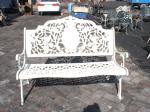 Rattan White Cast Iron Table And Chairs / Antique Metal Outdoor Armchair