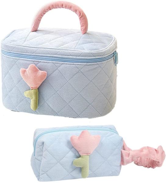Soft Corduroy Makeup Bag Set Makeup Bag Organizer Bag Large Shock-proof Cute