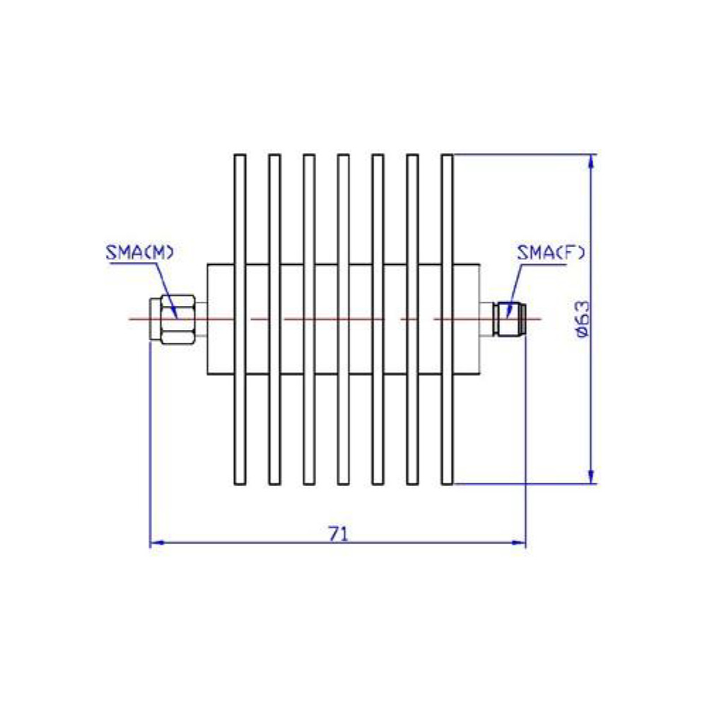 50 W 3.5 mm Audio Attenuator DC-26.5 GHz Connector SMA 2.92 mm