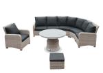 7 Seats 1.2mm Thickness Aluminum Tube Garden Rattan Sectional Sofa