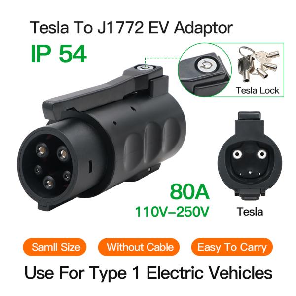 Olink Fast Charger EV Plug New 80Amp Tesla to J1772 Adapter Electric Vehicle Car Charging Plug SAE J1772 Standard