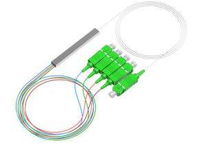 Wholesale SC APC Fiber Optic PLC Splitter Mini Steel Type Green 1x4 PLC Fiber Splitter from china suppliers