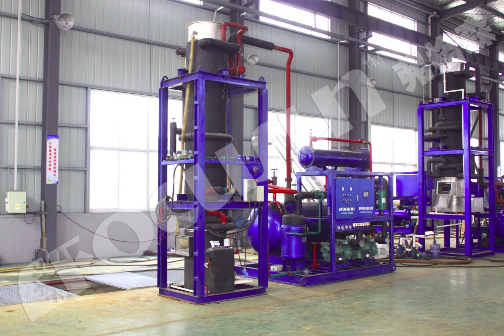 Ice Storage Capacity FOCUSUN 20 T/Day Tube Ice Machine with Automatic Ice Packer