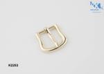 Fashion Design Metal Shoe Buckles , Shine Gold Center Bar Buckle Custom Logo