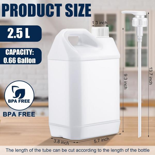 Plastic Gallon Jug with Child Resistant Lid, 0.7Gallon Heavy Duty Storage