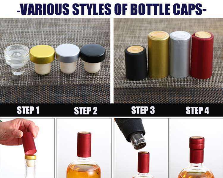 750ml Liquor Glass Bottles with Customize Sealing Type and Aluminum Plastic PP Collar