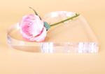 Clear Heart Shape Acrylic Display Stands Roses Love Frame Tabletop Rack For