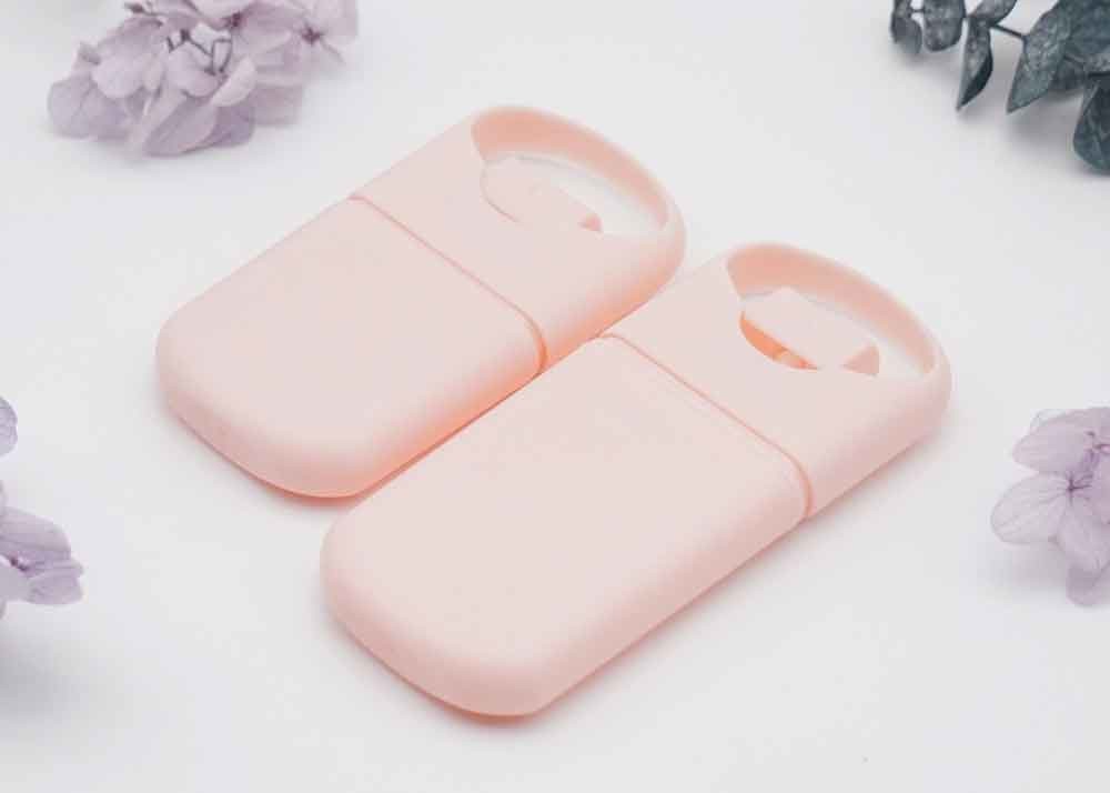 Empty Mini Plastic Perfume Atomizer Spray Bottle Dark Blue Cosmetic Credit Card Pocket