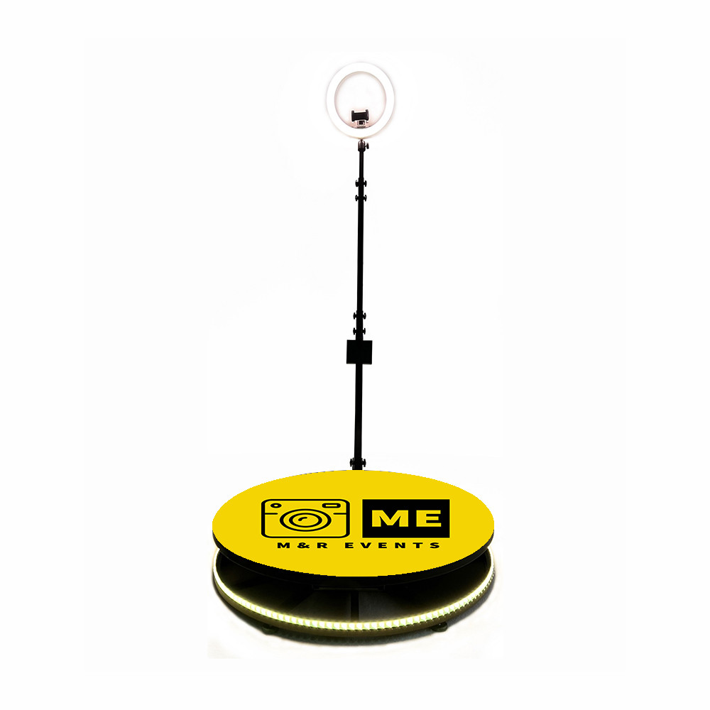 Automatic 360 Selfie Photo Booth Round Platform LED Ring Light