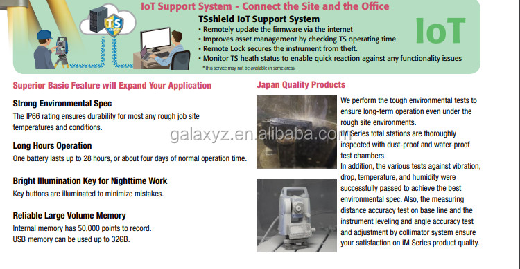 Sokkia IM100 Series 32 GB Storage Sokkia IM102 2" Total Station 6000 M Prism Range